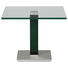 BEISTELLTISCH in Metall, Glas 60/60/46-65 cm - Edelstahlfarben/Grün, Design, Glas/Kunststoff (60/60/46-65cm) BEISTELLTISCH in Metall, Glas 60/60/46-65 cm - Edelstahlfarben/Grün, Design, Glas/Kunststoff (60/60/46-65cm)
