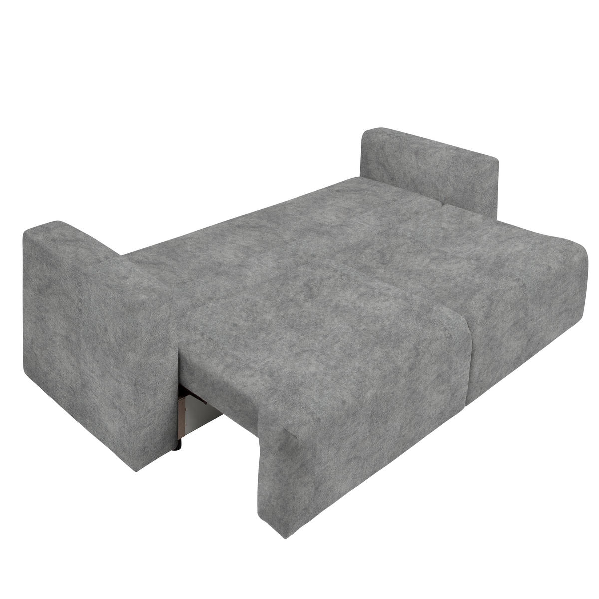 SCHLAFSOFA Velours Hellgrau  - Hellgrau/Schwarz, Design, Kunststoff/Textil (250/92/105cm) - Carryhome