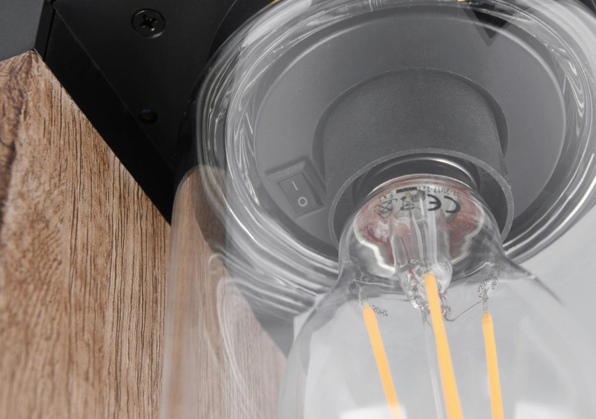 AUSSENLEUCHTE - Klar/Schwarz, Design, Glas/Metall (65/16/16cm) - Trio Leuchten