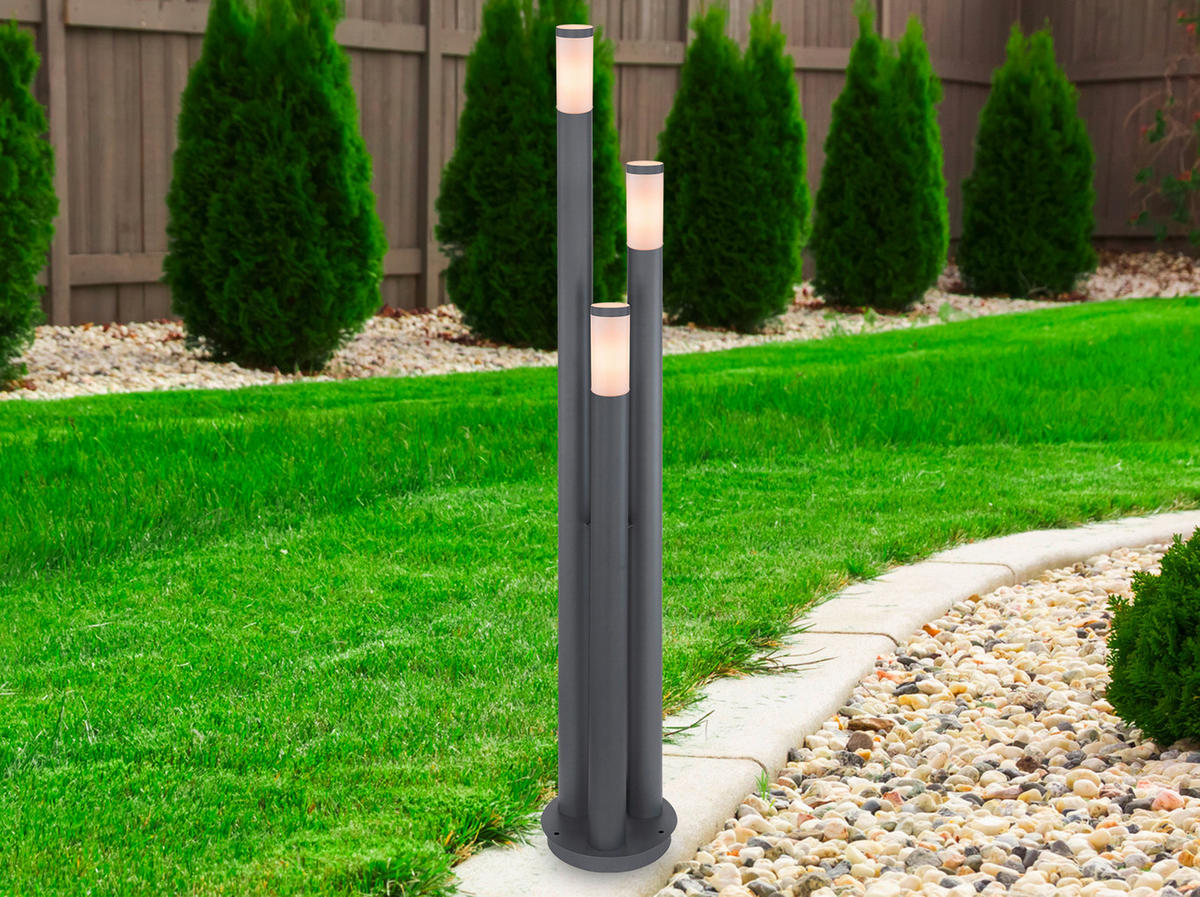 CESTNA SVETILKA  Boston      28/170 cm       - opal/antracit, Basics, kovina/umetna masa (28/170cm) - Globo