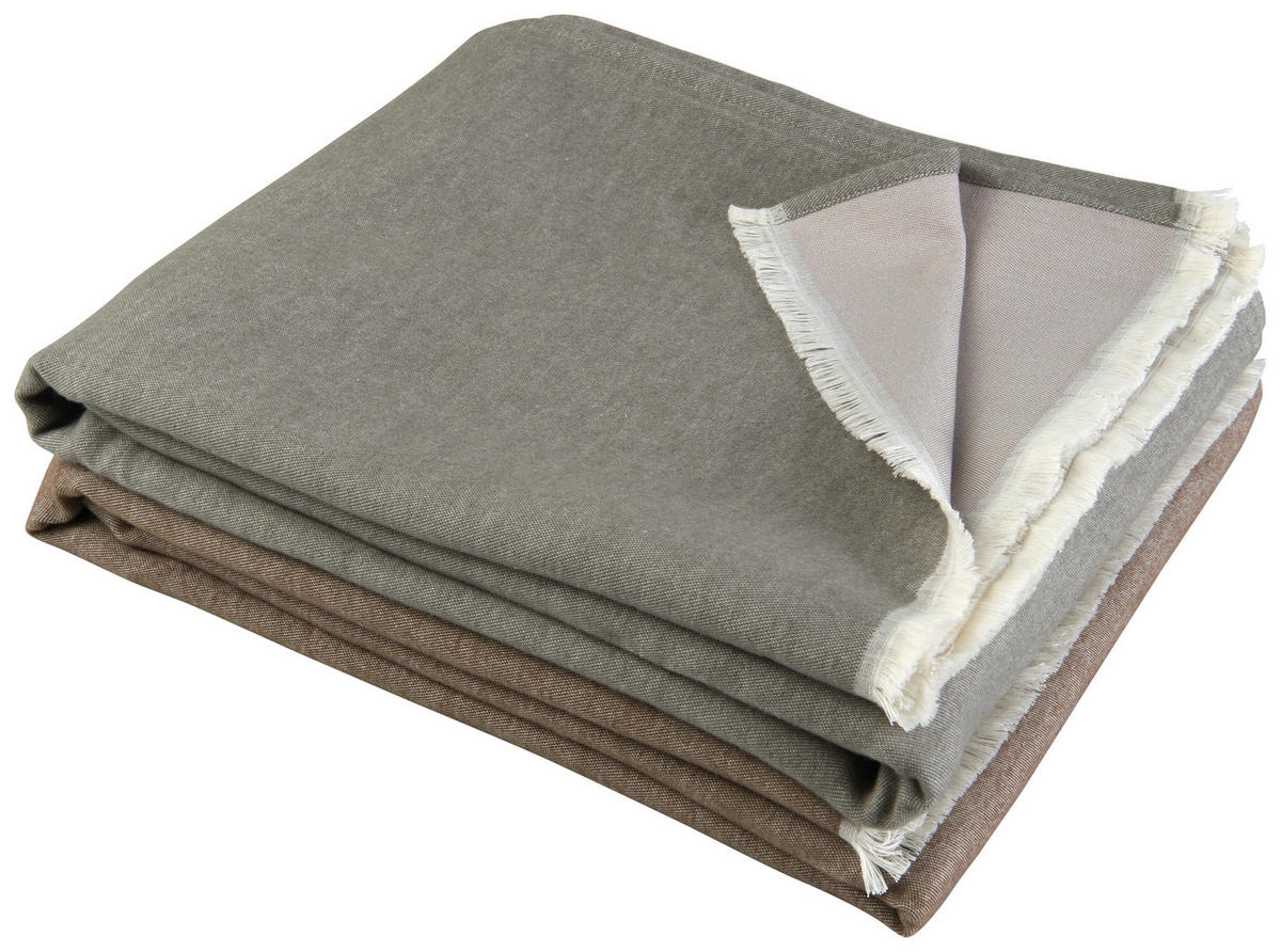 PĂTURĂ REVERSIBILĂ 140/210 cm  - gri închis/gri, Natur, textil (140/210cm) - Novel