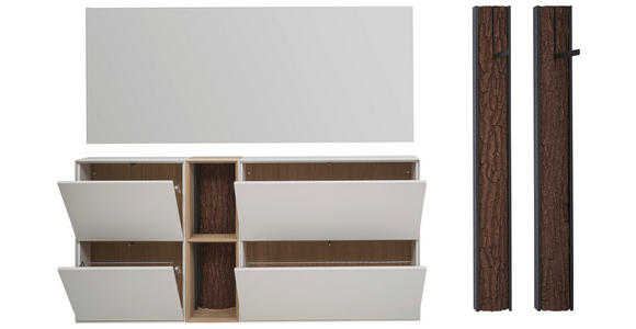 GARDEROBE  in 256/174/20 cm  - Eichefarben/Anthrazit, Design, Glas/Holz (256/174/20cm) - Johann Jakob