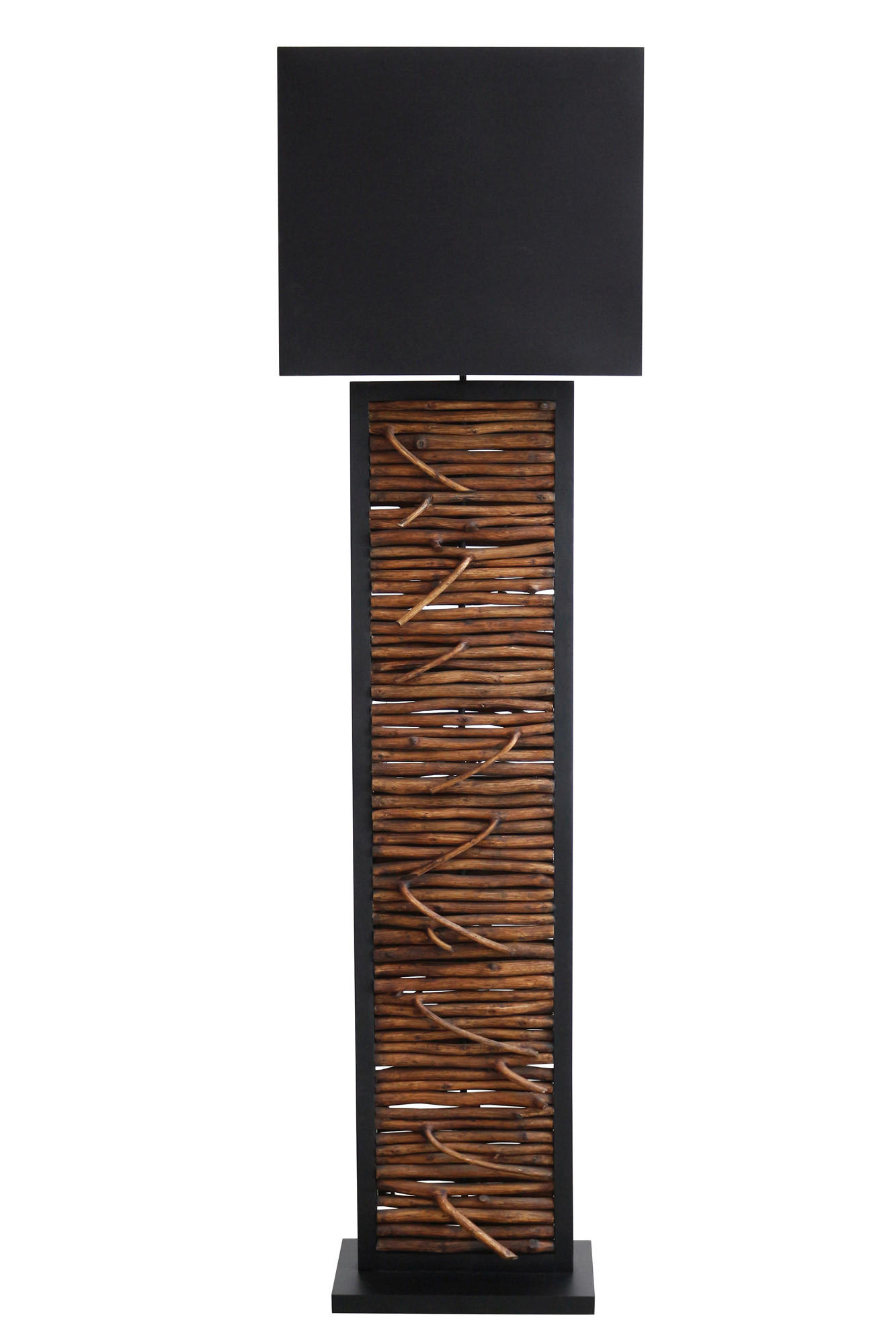 STEHLEUCHTE  35/163/20 cm   - Goldfarben/Schwarz, Design, Holz/Textil (35/163/20cm) - P & B