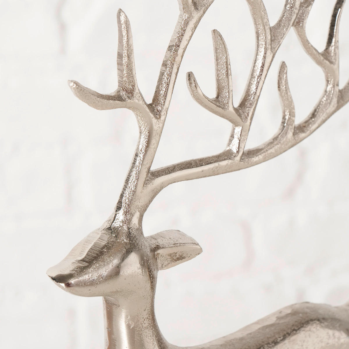DEKOHIRSCH - Silberfarben, Basics, Metall (17,5/5/36,5cm)