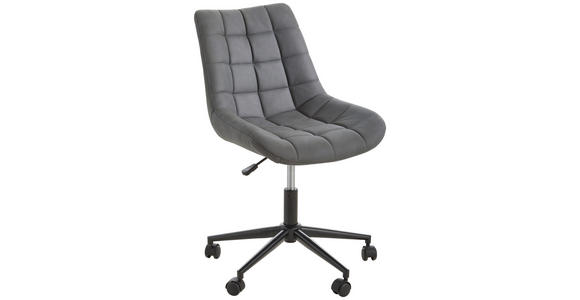 DREHSTUHL in Grau, Schwarz - Schwarz/Grau, KONVENTIONELL, Kunststoff/Textil (65/80-90/62cm) - Carryhome