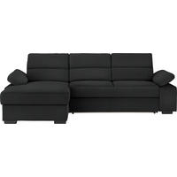 ECKSOFA Schwarz Webstoff  - Dunkelbraun/Schwarz, KONVENTIONELL, Kunststoff/Textil (166/258cm) - Cantus