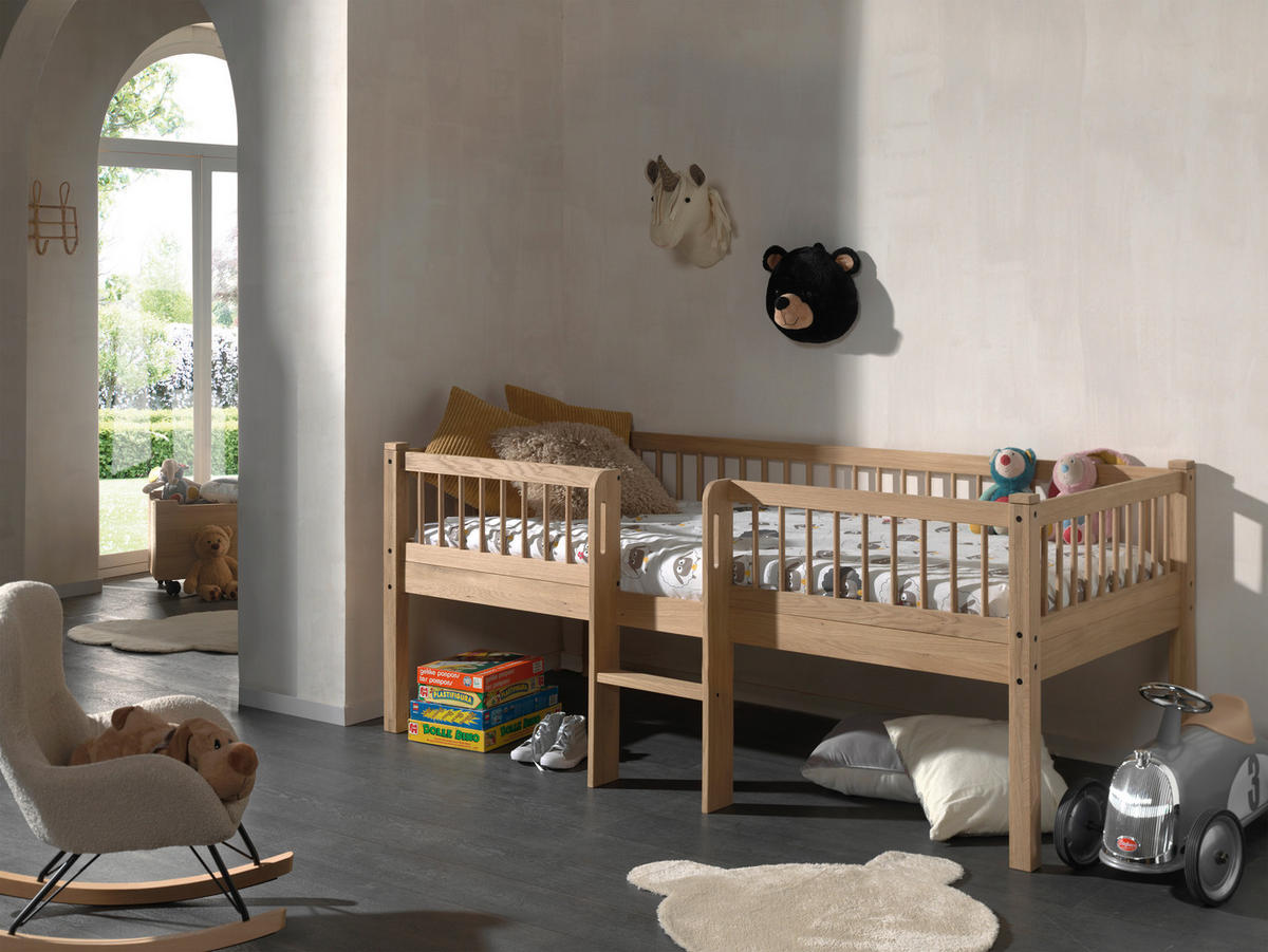 SPIELBETT Eiche massiv 90/200 cm Eichefarben  - Eichefarben/Naturfarben, MODERN, Holz (90/200cm) - MID.YOU
