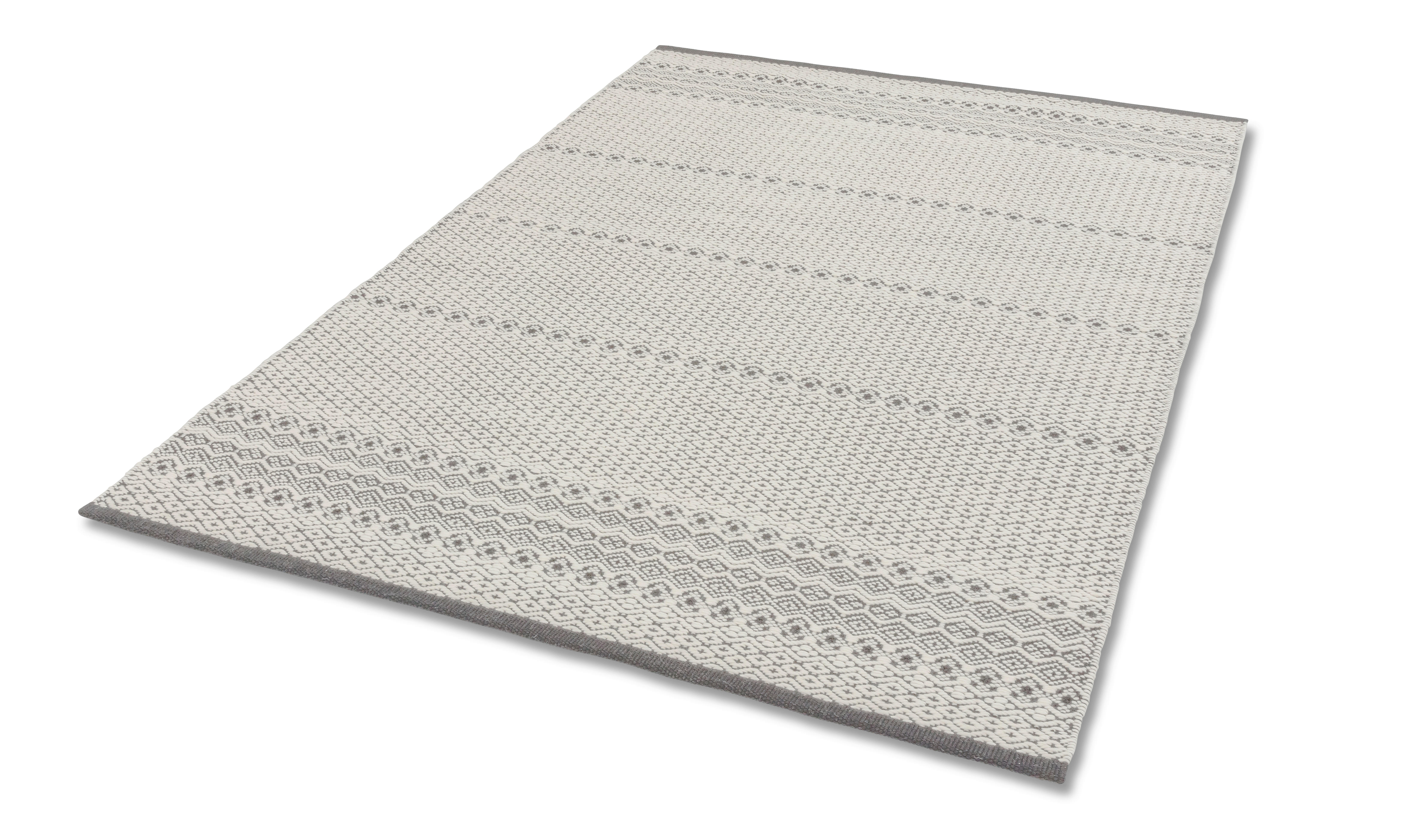 HANDWEBTEPPICH 170/240 cm Morrelino  - Weiß/Grau, Basics, Textil (170/240cm) - Linea Natura