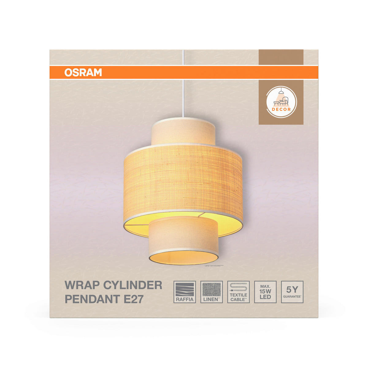 HÄNGELEUCHTE 35/142 cm  - Beige, Natur, Holz/Textil (35/142cm) - Osram