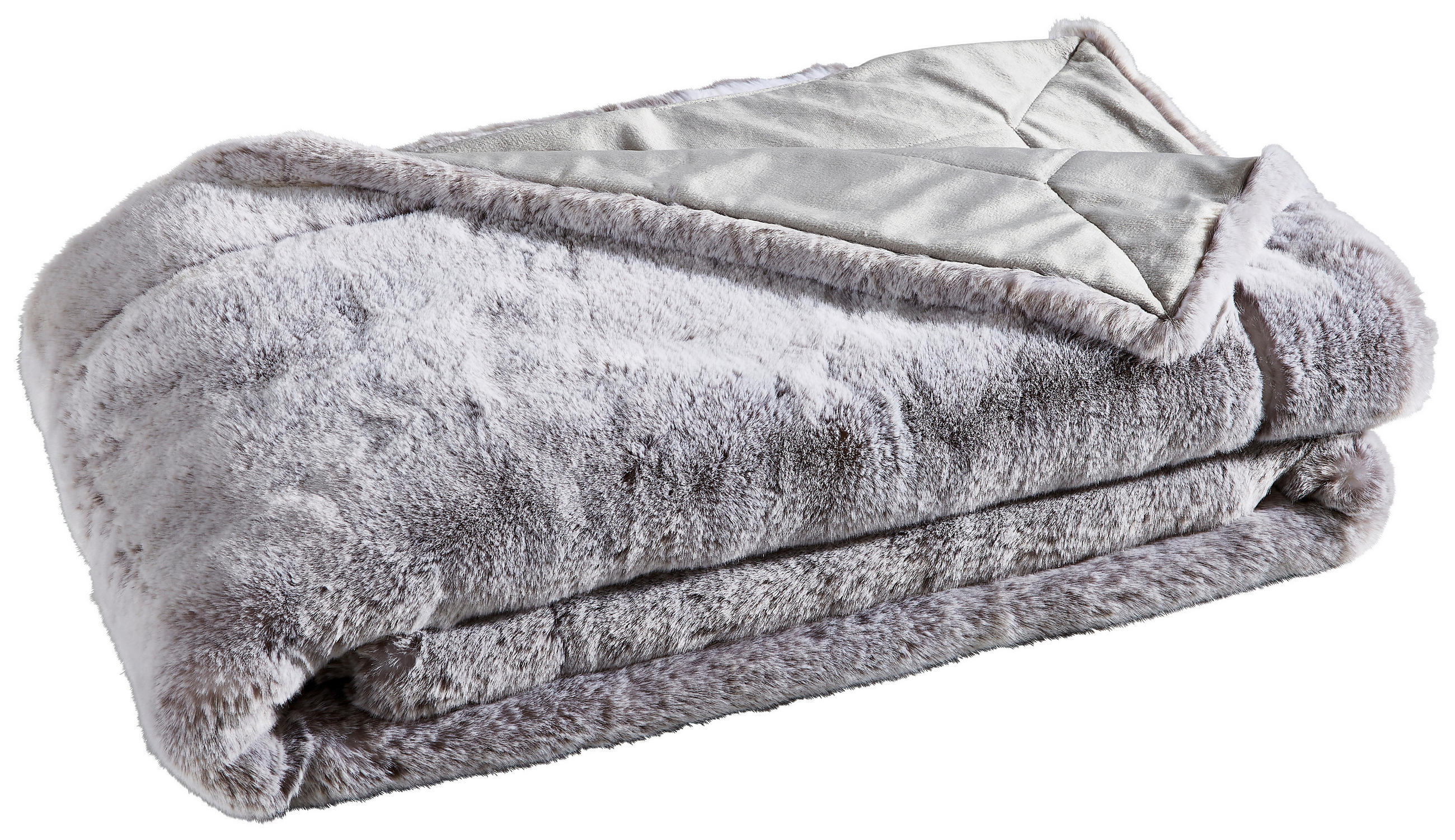 FELLDECKE SILBERFUCHS 150/200 cm  - Silberfarben, KONVENTIONELL, Textil/Fell (150/200cm) - Ambiente