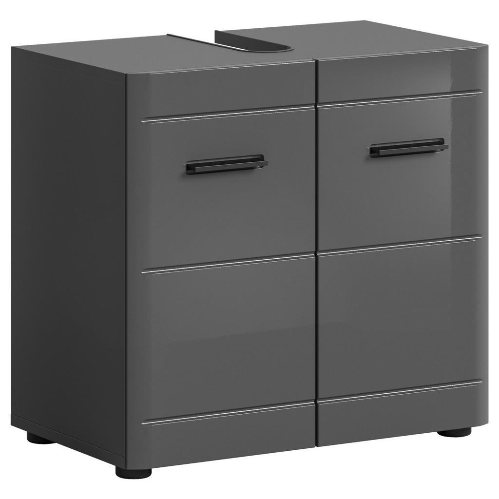 MID.YOU SKŘÍŇKA POD UMYVADLO, vysoce lesklá šedá, šedá, 60/56/34 cm