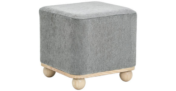 HOCKER Leinenoptik Kiefer Grau - Naturfarben/Grau, Trend, Holz/Textil (41/41/41cm) - Xora