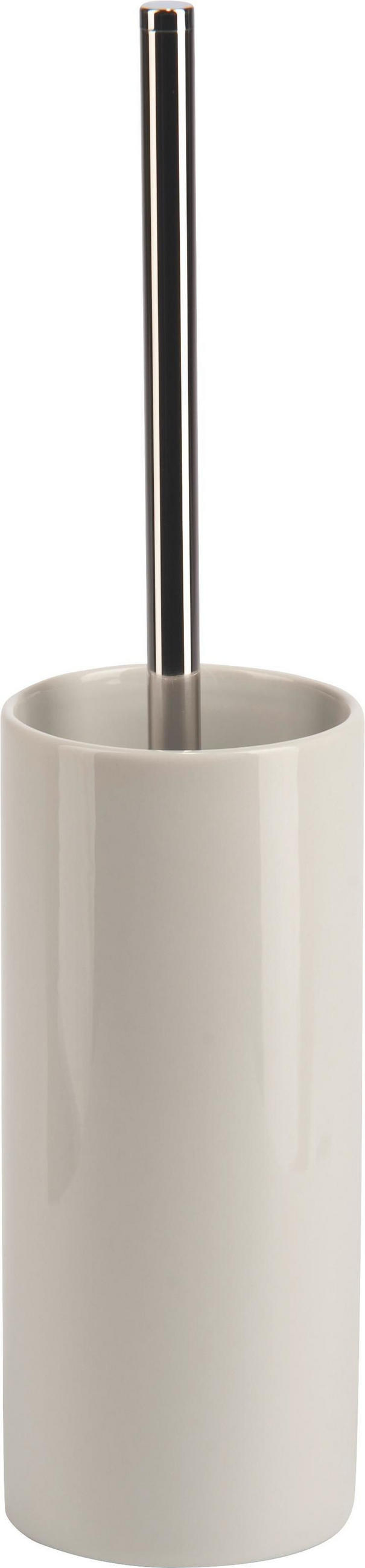 WC SADA - ŠTĚTKA A DRŽÁK - bílá/barvy chromu, Basics, kov/plast (8,5/38cm) - Sadena