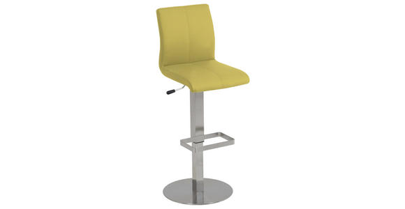 BARHOCKER in Metall, Textil Gelb, Edelstahlfarben - Edelstahlfarben/Gelb, Design, Textil/Metall (41/112/41cm) - Dieter Knoll