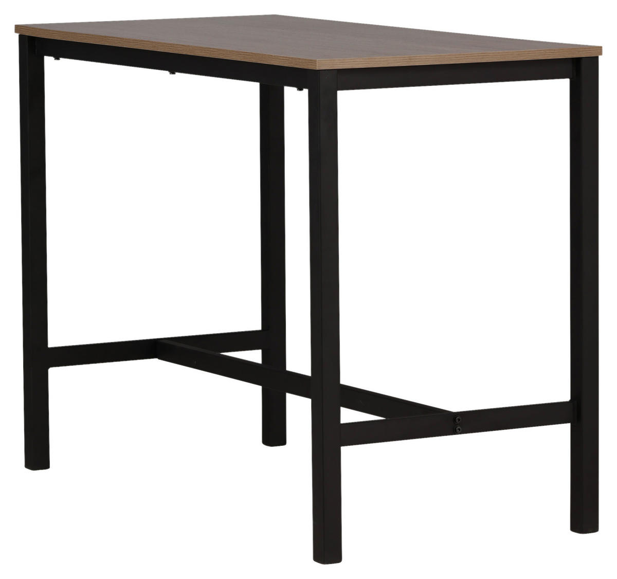 BARTISCH furniert rechteckig Walnussfarben  - Walnussfarben/Schwarz, Design, Holzwerkstoff/Metall (120/60/90cm) - Livetastic