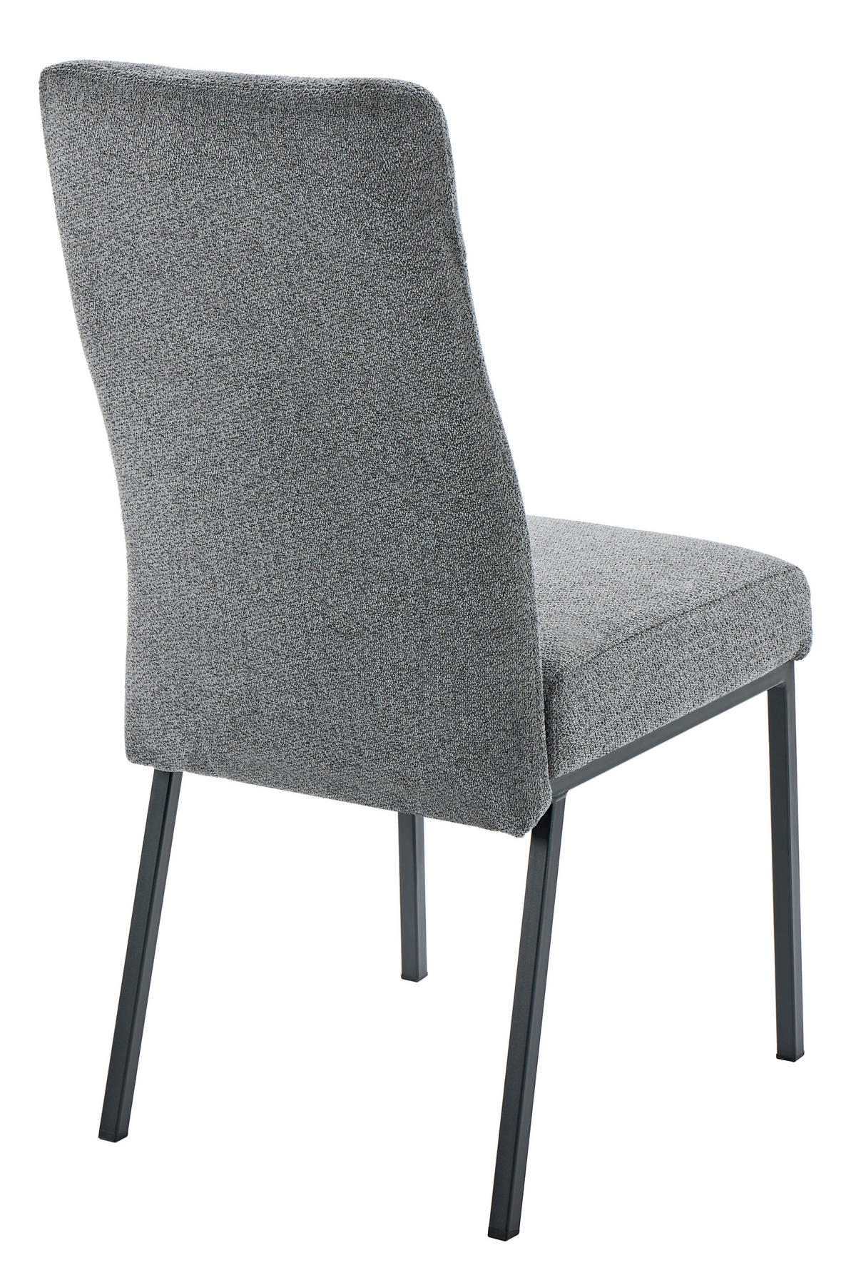 STUHL-SET 4 Stück  in Stahl Chenille  - Anthrazit/Schwarz, MODERN, Textil/Metall (44/95/63,5cm) - MID.YOU