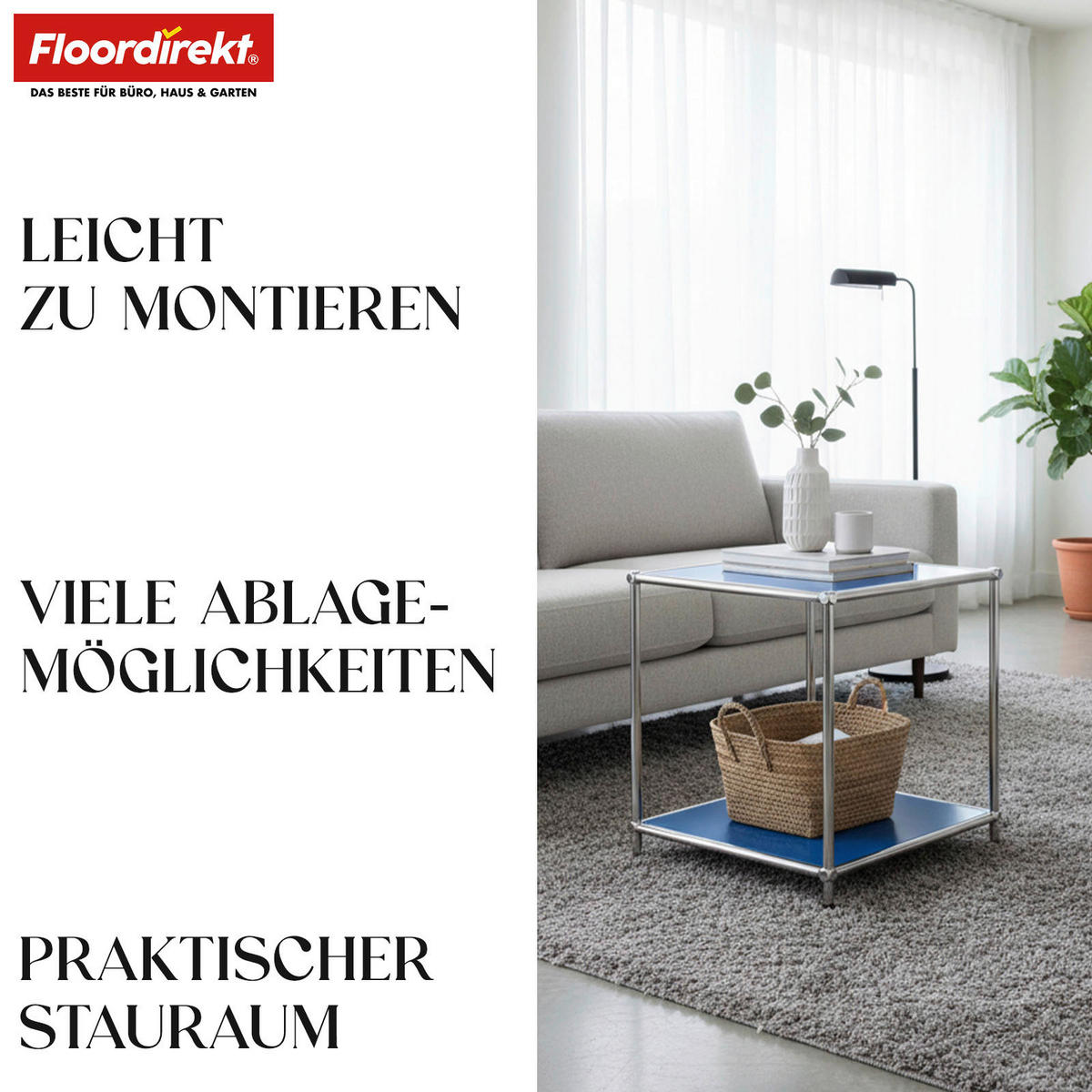 STANDREGAL Blau  - Blau, Basics, Metall (40/46/40cm) - Floordirekt