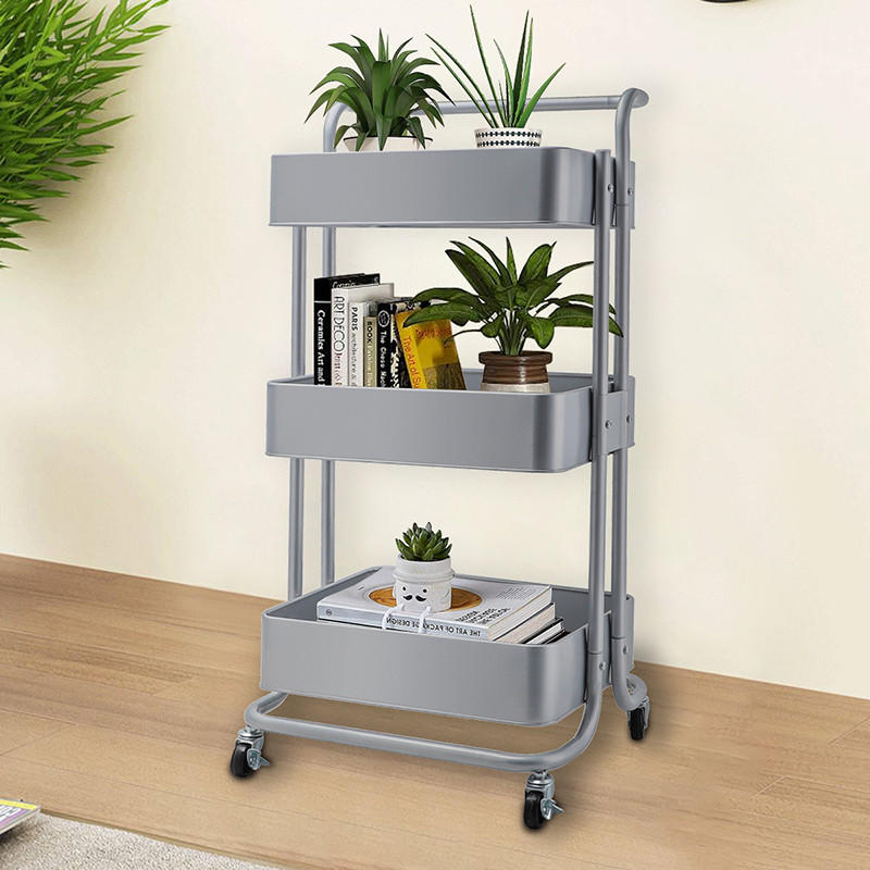 SERVIERWAGEN Silberfarben  - Silberfarben/Silbereichenfarben, Basics, Metall (43/32/86cm) - Echtwerk