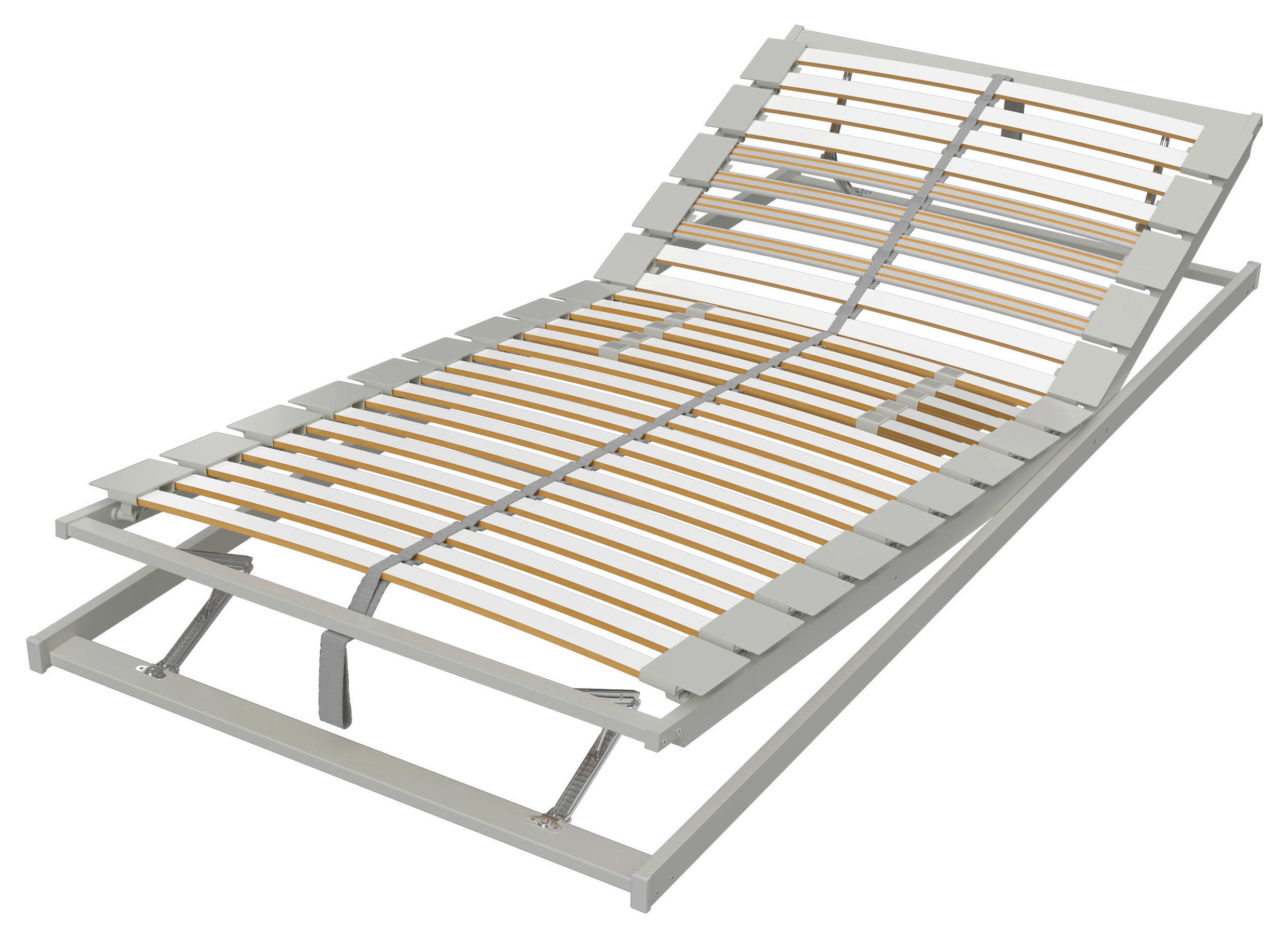 LATTENROST 90/200 cm Kopfteil, Fußteil verstellbar, Buche  - Birkefarben/Grauweiß, Basics, Holz (90/200cm) - Schlaraffia