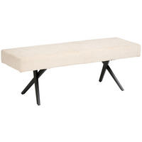 SITZBANK Metall, Textil Beige  - Beige/Schwarz, Konventionell, Textil/Metall (140/49/47cm) - MID.YOU