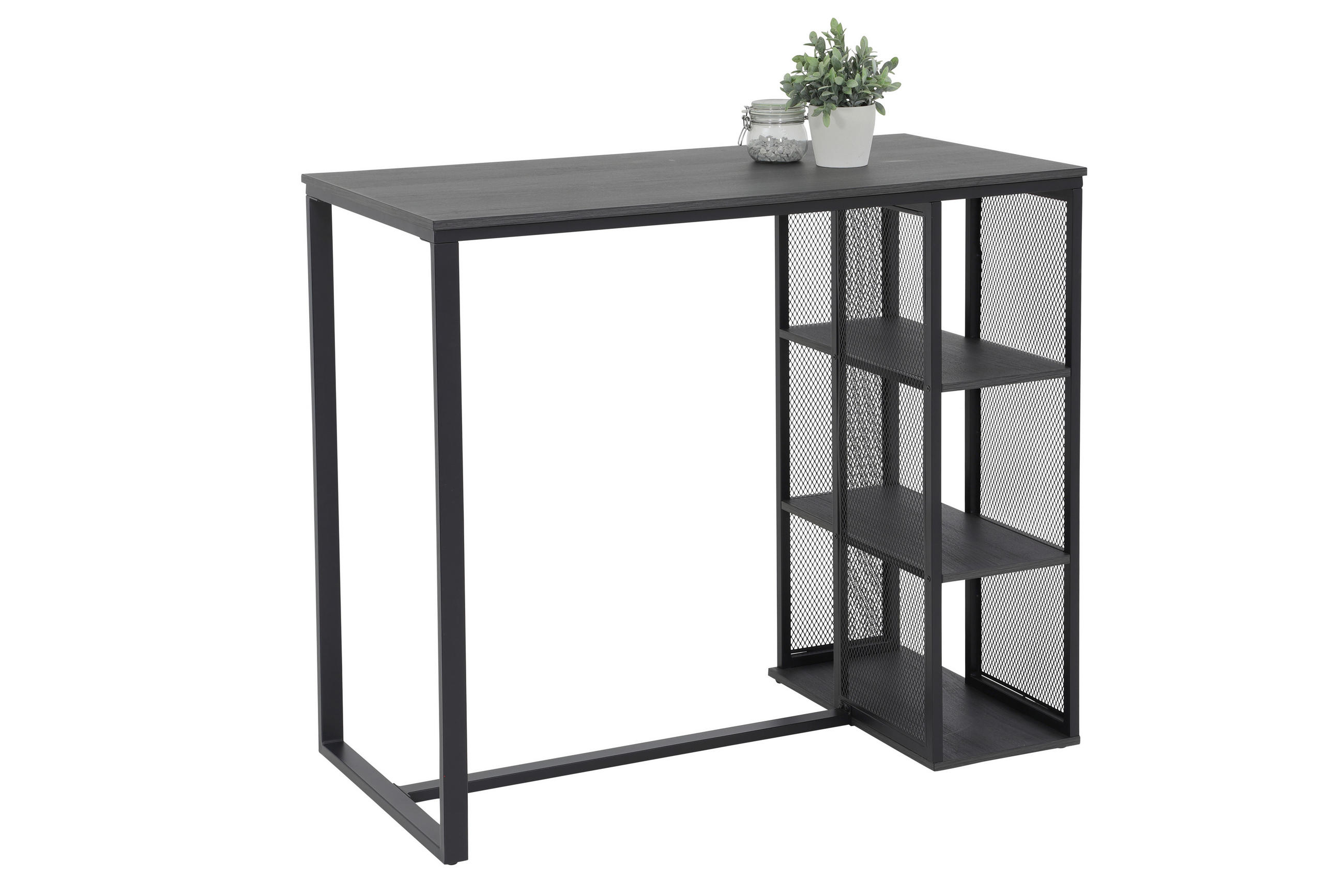 BARTISCH in Metall, Holzwerkstoff 120/102,5/60 cm   - Eichefarben/Dunkelgrau, MODERN, Holzwerkstoff/Metall (120/102,5/60cm) - P & B