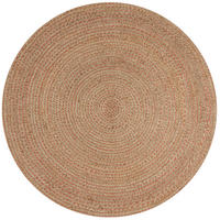 TEPPICH Jute in Naturtönen, handgewebt EDEN, Braun-Rosa 180x180 cm - Braun/Rosa, Naturmaterialien (180/180cm) - KADIMA DESIGN