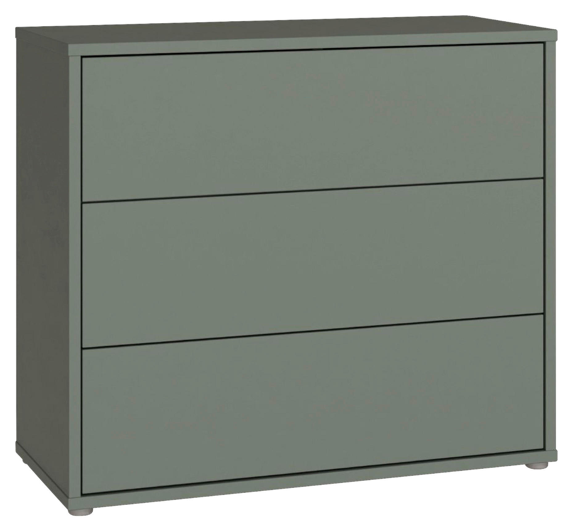 KOMMODE , 95/83/42 cm, 3 Schublade(n)  - Salbeigrün/Silberfarben, Trend, Holzwerkstoff/Kunststoff (95/83/42cm) - Carryhome