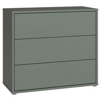 KOMMODE , 95/83/42 cm, 3 Schublade(n)  - Salbeigrün/Silberfarben, Trend, Holzwerkstoff/Kunststoff (95/83/42cm) - Carryhome