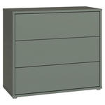 KOMMODE , 95/83/42 cm, 3 Schublade(n)  - Salbeigrün/Silberfarben, Trend, Holzwerkstoff/Kunststoff (95/83/42cm) - Carryhome