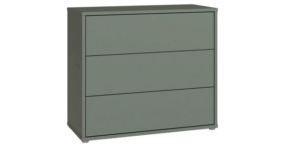 KOMMODE , 95/83/42 cm, 3 Schublade(n)  - Salbeigrün/Silberfarben, Trend, Holzwerkstoff/Kunststoff (95/83/42cm) - Carryhome