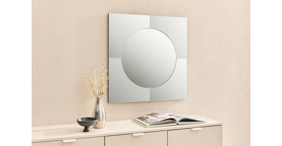 WANDSPIEGEL 70/70/5 cm  - Schwarz, Design, Glas/Holzwerkstoff (70/70/5cm) - Novel