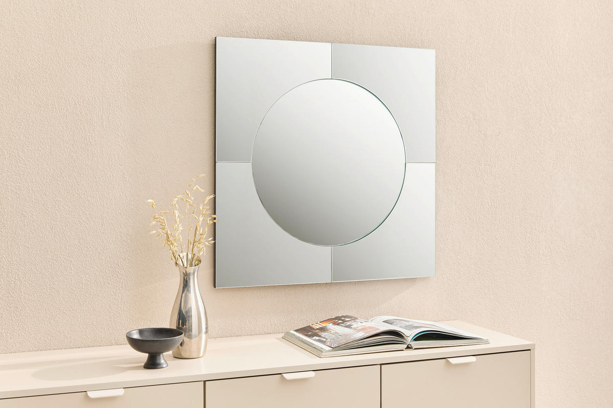 WANDSPIEGEL 70/70/5 cm  - Schwarz, Design, Glas/Holzwerkstoff (70/70/5cm) - Novel