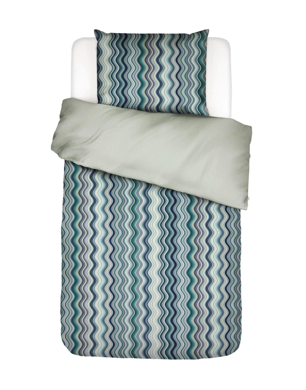 WENDEBETTWÄSCHE SOL Satin  - Grün, Basics, Textil (135/200cm) - Essenza
