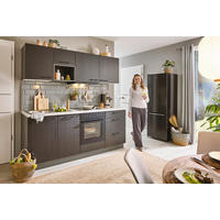 EINBAUKÜCHE   - Dunkelbraun, MODERN, Holzwerkstoff - Welnova