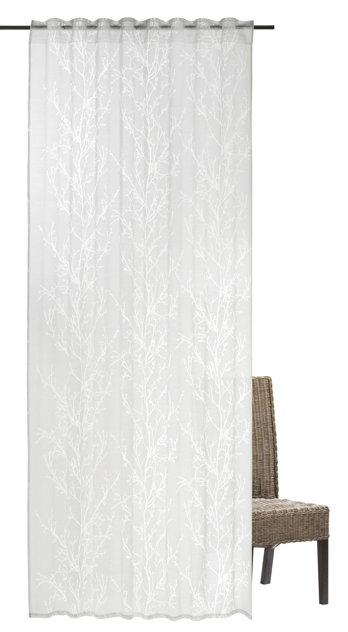 FERTIGVORHANG  halbtransparent   140/255 cm 2 Stück  - Weiß, Basics, Textil (140/255cm)