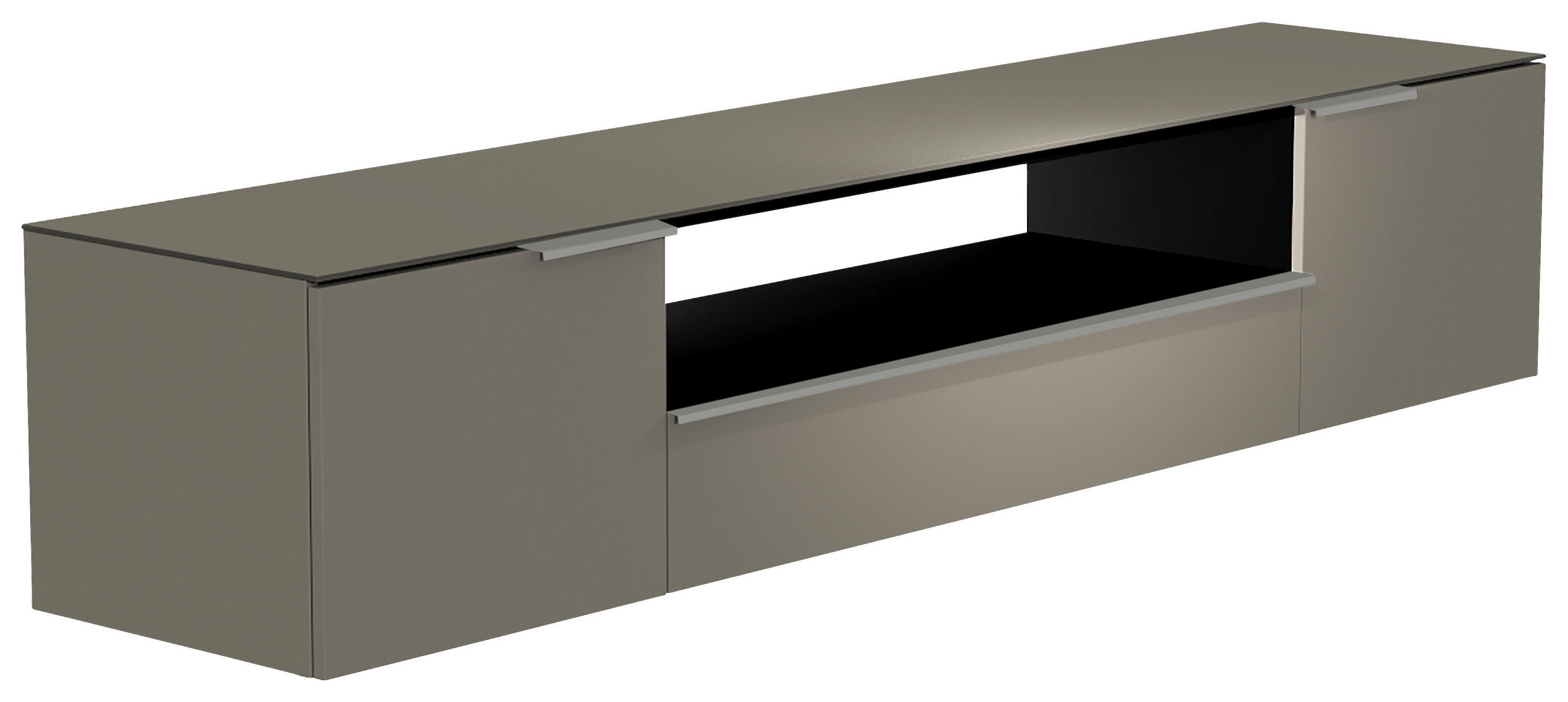 LOWBOARD  in 210/41/45 cm  - Alufarben/Grau, Design, Glas/Holzwerkstoff (210/41/45cm) - Moderano