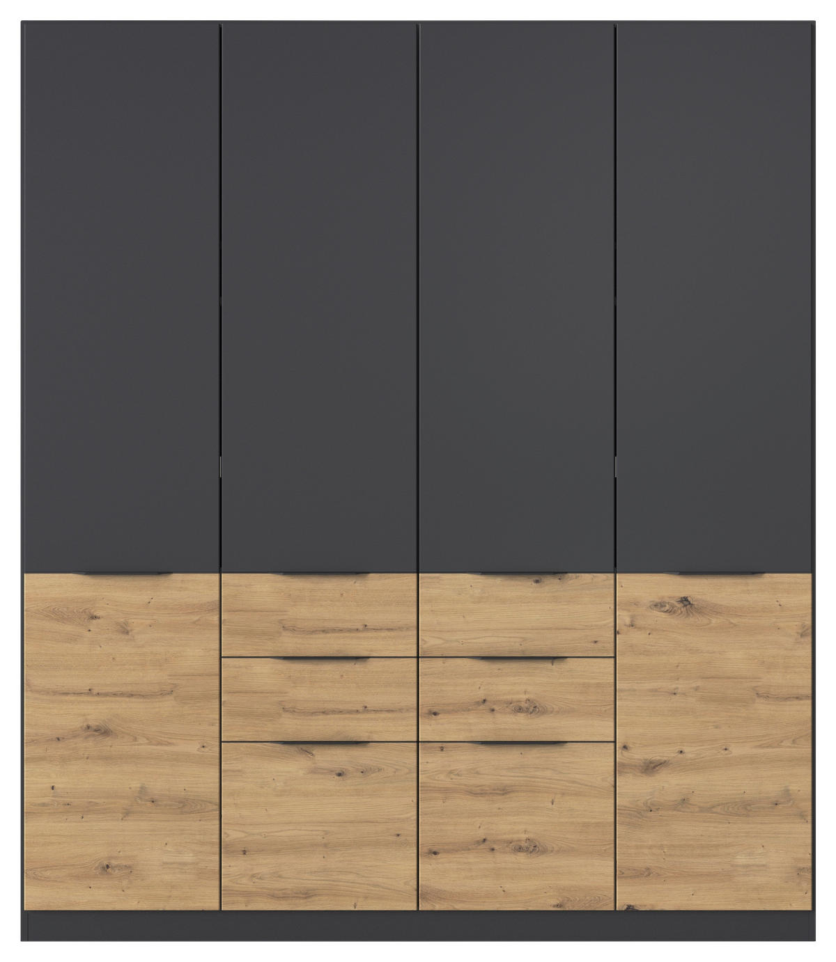 KLEIDERSCHRANK 181/210/54 cm 4-türig Eiche Artisan, Grau  - Eiche Artisan/Grau, KONVENTIONELL, Holzwerkstoff/Kunststoff (181/210/54cm) - James Wood