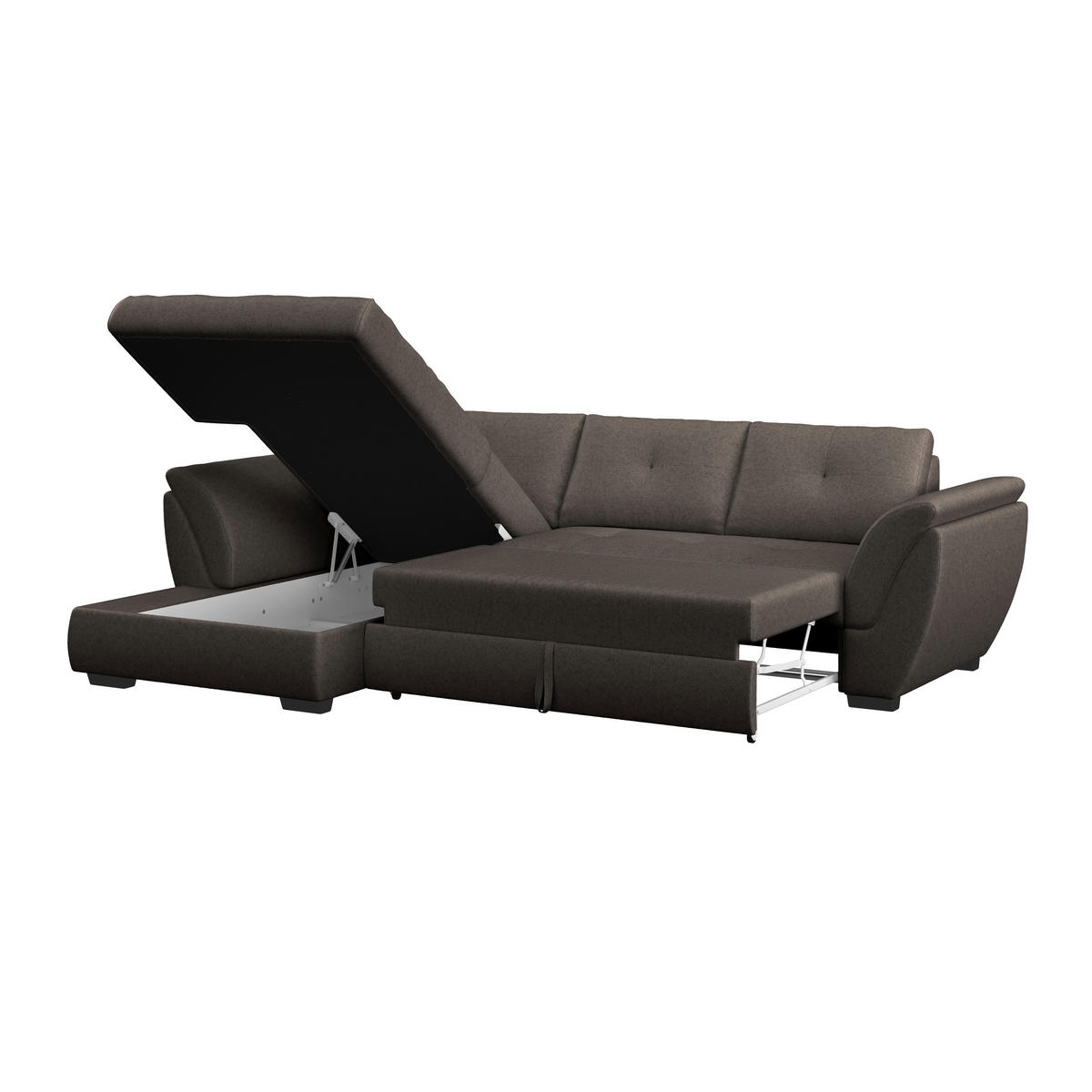HÖRNSOFFA i vävt tyg brun  - brun, Design (187/278cm) - Livetastic