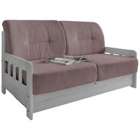 SCHLAFSOFA in Textil Rosa  - Weiss/Rosa, Modern, Holz/Textil (154/88/90cm) - Livetastic