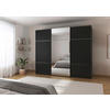 SCHWEBETÜRENSCHRANK in Schwarz  - Chromfarben/Schwarz, Konventionell, Glas/Holzwerkstoff (301/223/68cm) - Novel