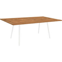 GARTENTISCH 180/100/75 cm  - Weiß/Teakfarben, MODERN, Holz/Metall (180/100/75cm) - Stern