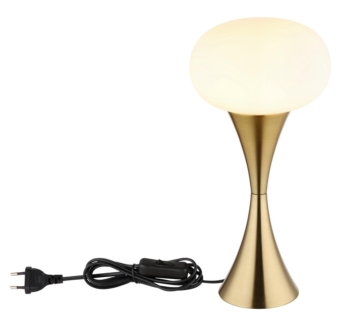 STOLNÍ LAMPA, E14, 18/36,9 cm  - černá/opál, Design, kov/plast (18/36,9cm) - Globo
