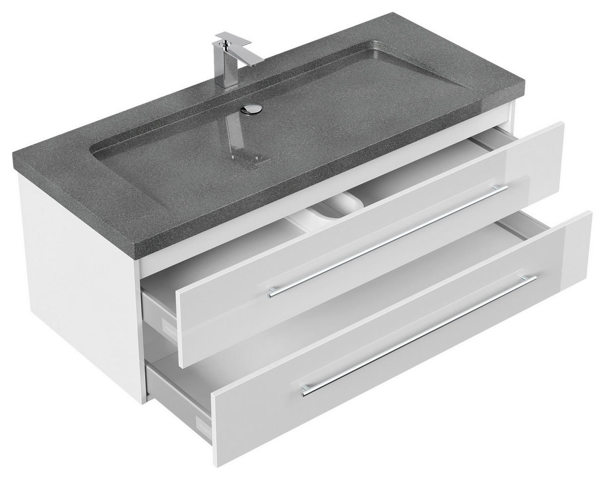 WASCHTISCHKOMBI 130 cm  - Weiß Hochglanz, Basics, Holzwerkstoff/Stein (130cm) - MID.YOU