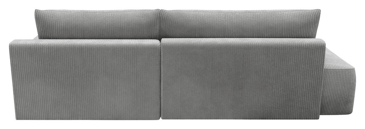 ECKSCHLAFSOFA Cord Grau  - Schwarz/Grau, MODERN, Kunststoff/Textil (253/167cm) - Trendmanufaktur