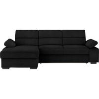 ECKSOFA in Flachgewebe Schwarz  - Dunkelbraun/Schwarz, Konventionell, Kunststoff/Textil (166/258cm) - Cantus
