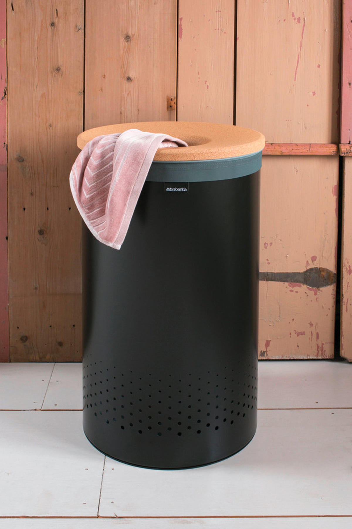 KOŠ ZA RUBLJE      38/63.5/38 cm      - crna, Basics, drvo/metal (38/63.5/38cm) - Brabantia