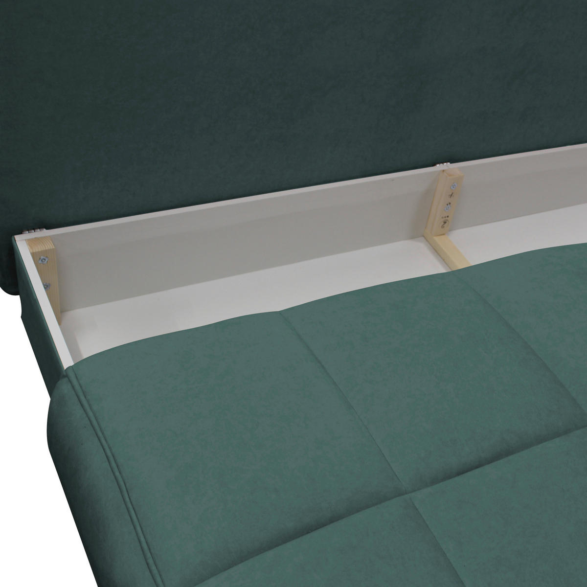 SCHLAFSOFA in Velours Blau  - Blau/Goldfarben, Design, Textil/Metall (200/90/97cm) - MID.YOU