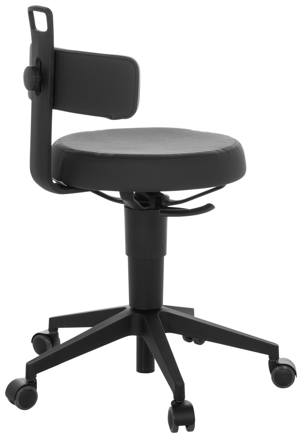 KONTORSPALL  svart  - svart, Basics, läder/plast (40/74-86/46cm) - MID.YOU
