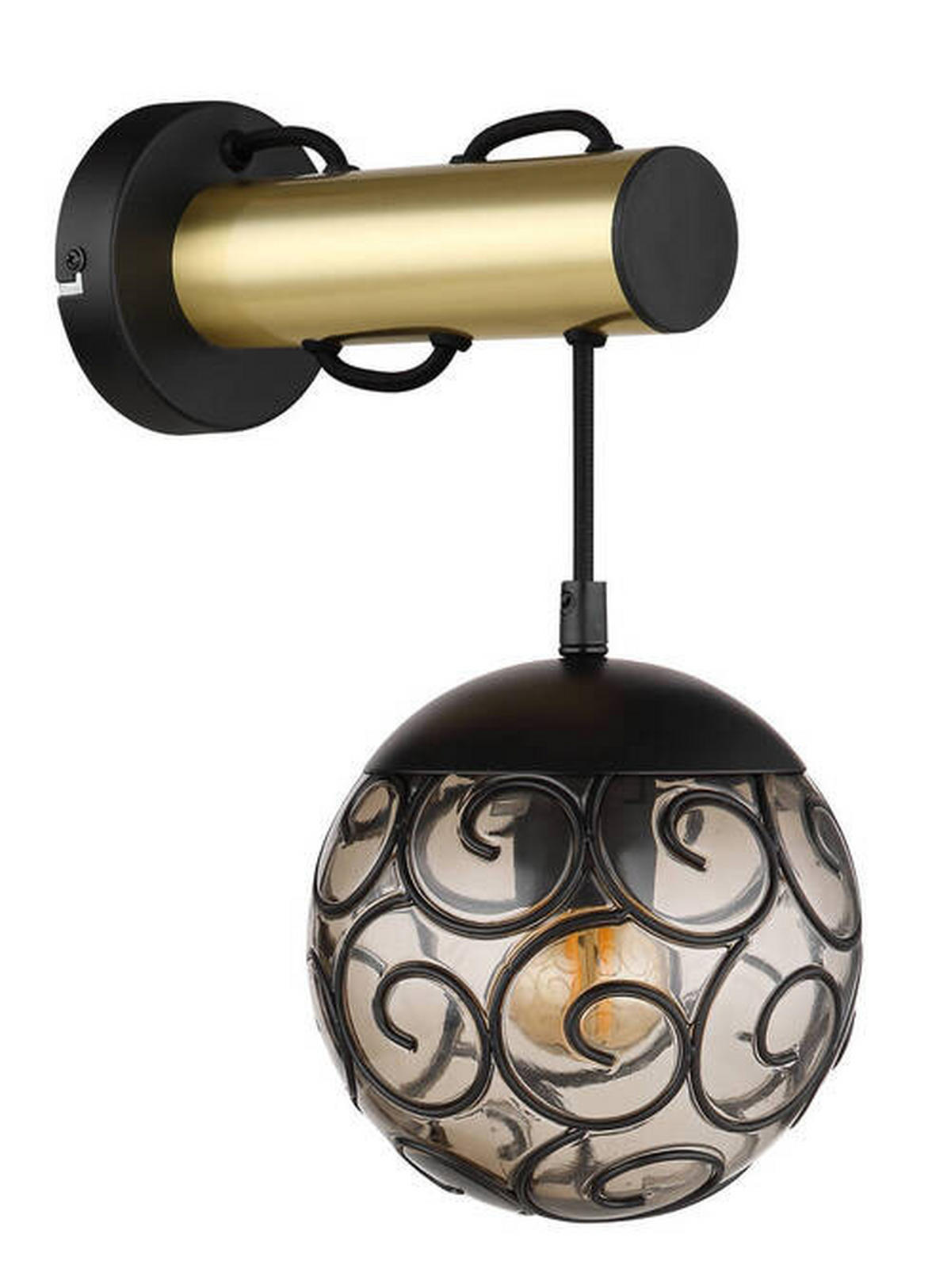WANDLEUCHTE - Goldfarben/Schwarz, Konventionell, Kunststoff/Metall (15/24,5/36cm) - Globo
