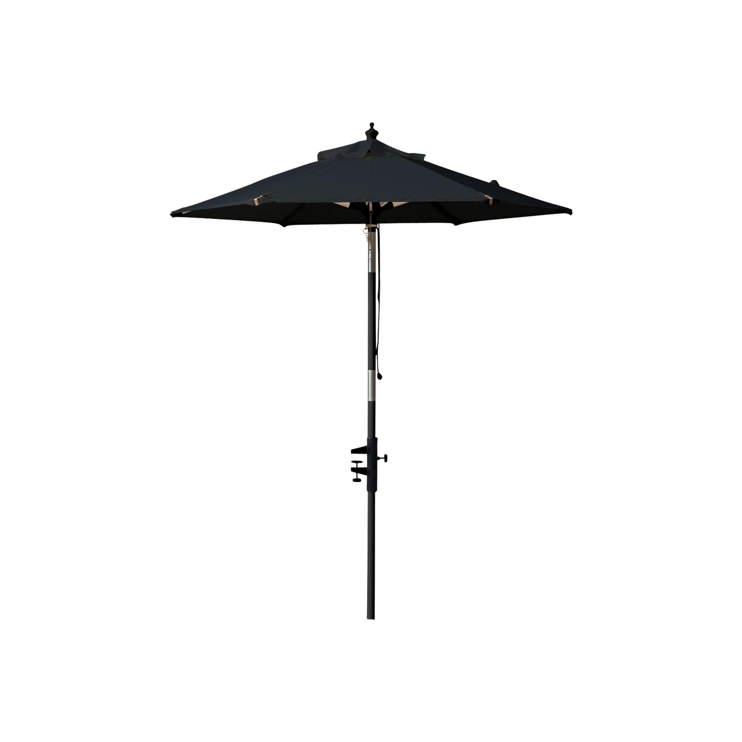 SONNENSCHIRM 180 cm Schwarz  - Schwarz, KONVENTIONELL, Holzwerkstoff (180/180cm) - Gardenson